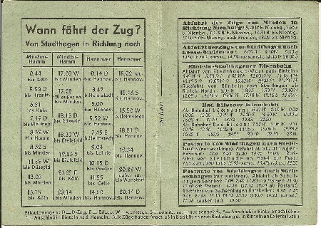 MEC Stadthagen: Winterfahrplan 1948-49 innen