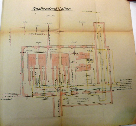 MEC Stadthagen: Georgschacht: Grundriss der Gasferndruckstation. Quelle: Nieders. Staatsarchiv
