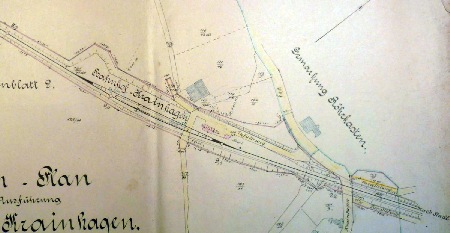MEC Stadthagen: Streckenplan der RStE: Bahnhof Krainhagen. Erstellt 1899, danach fortgeschrieben