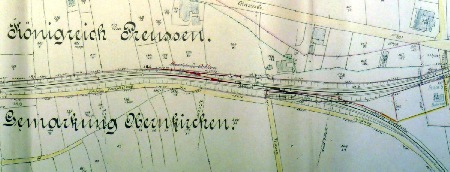 MEC Stadthagen: Streckenplan der RStE: Anschluß Rösehöfe´und Mühle Oetker. Erstellt 1899, danach fortgeschrieben.