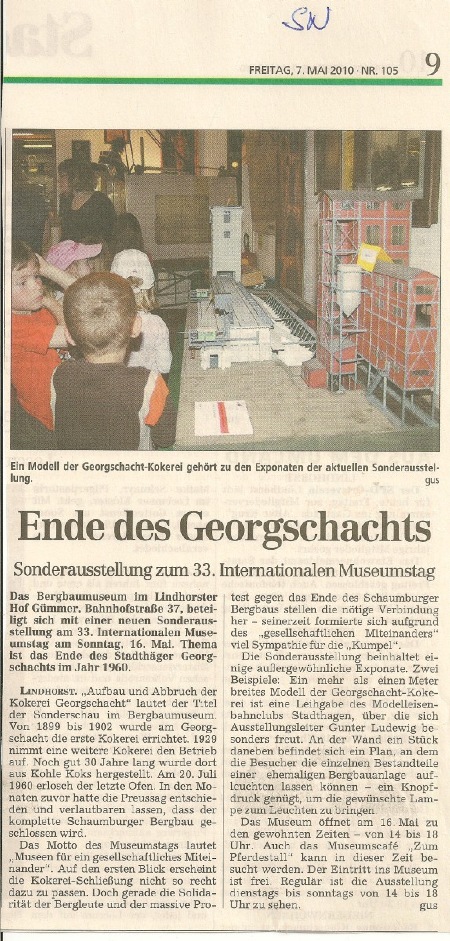 MEC Stadthagen: Schaumburger Nachrichten vom 7. Mai 2010